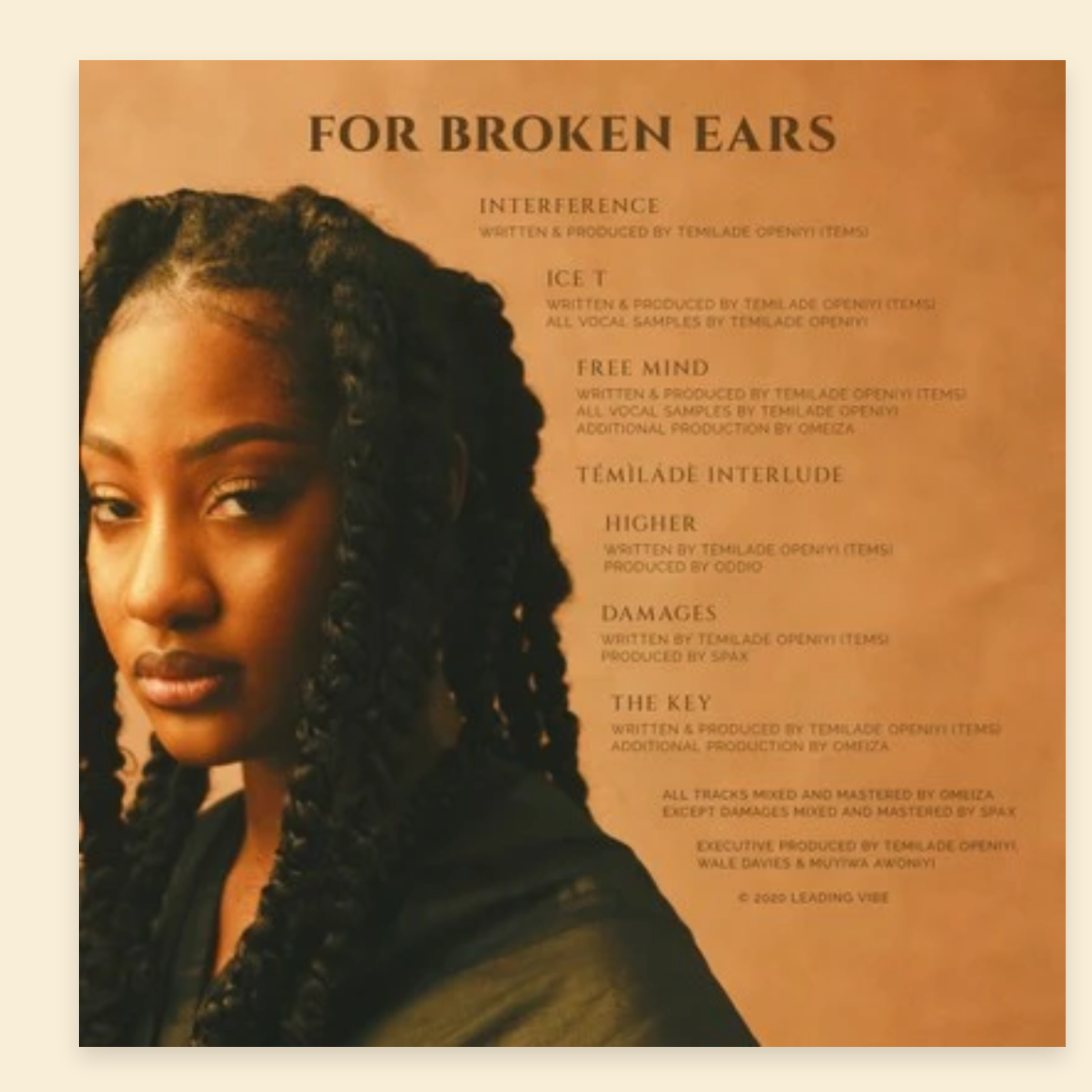 Tems For Broken Ears (5th Anniversary Black & Orange Marble)